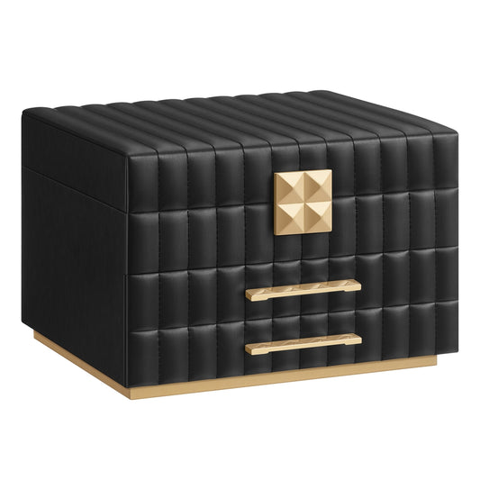 ANAH Collection - 3-Tier Jewellery Box with Mirror Ink Black - image 1