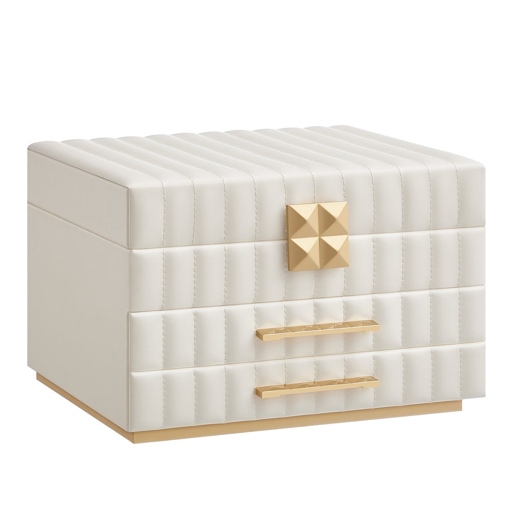ANAH Collection - 3-Tier Jewellery Box with Mirror Cloud White - image 1