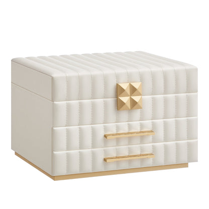 ANAH Collection - 3-Tier Jewellery Box with Mirror Cloud White - image 1