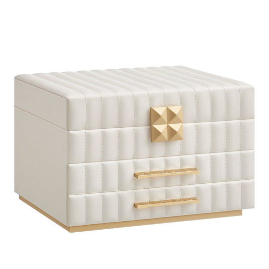 ANAH Collection - 3-Tier Jewellery Box with Mirror Cloud White - image 1