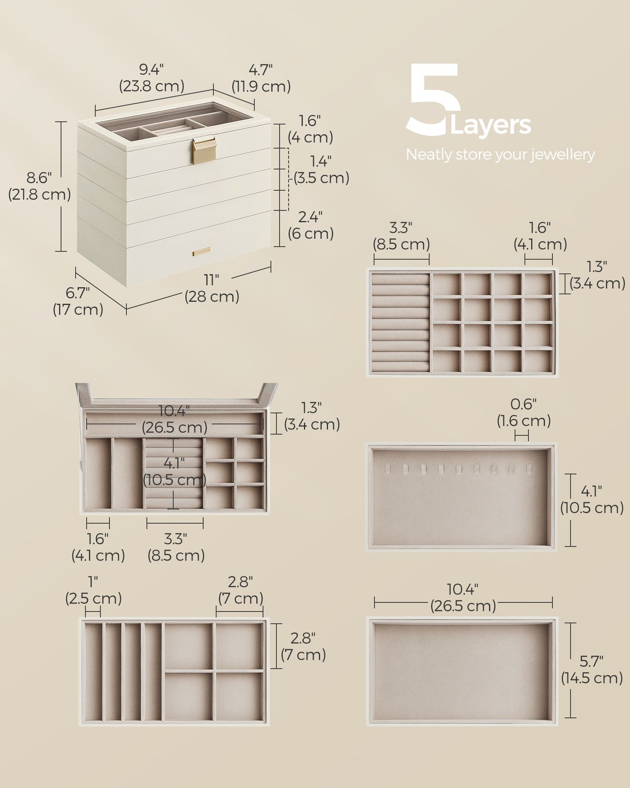 4-Tier Jewellery Box White - image 29