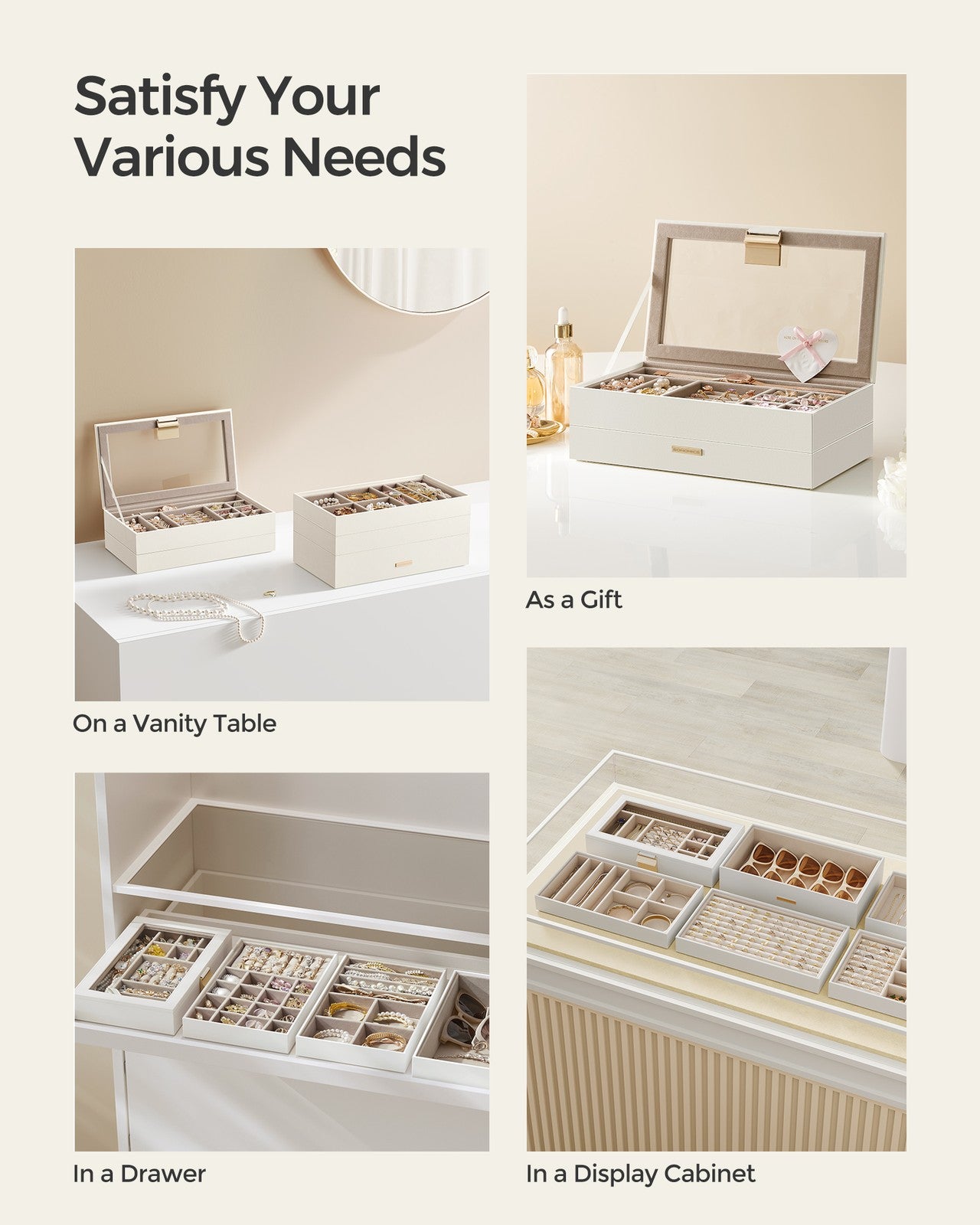 4-Tier Jewellery Box White - image 30