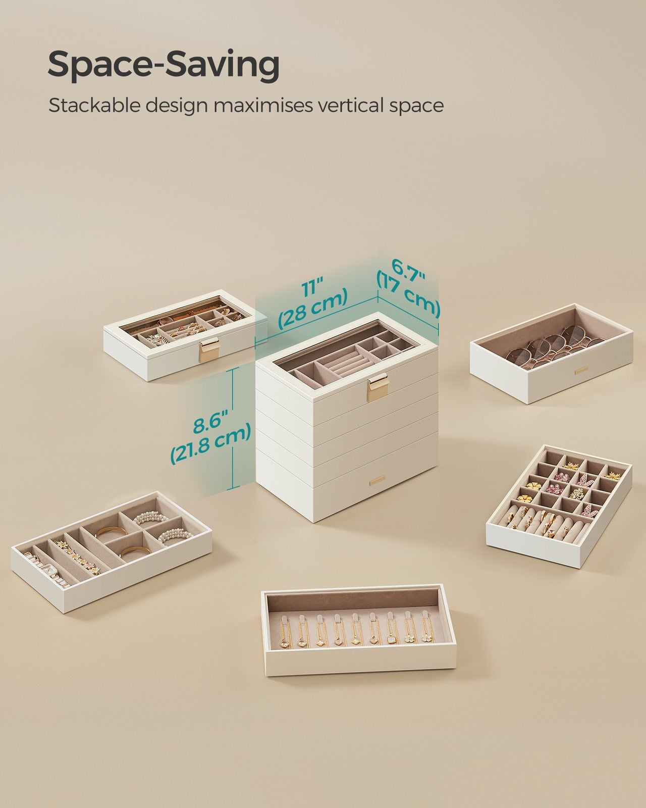 4-Tier Jewellery Box White - image 31