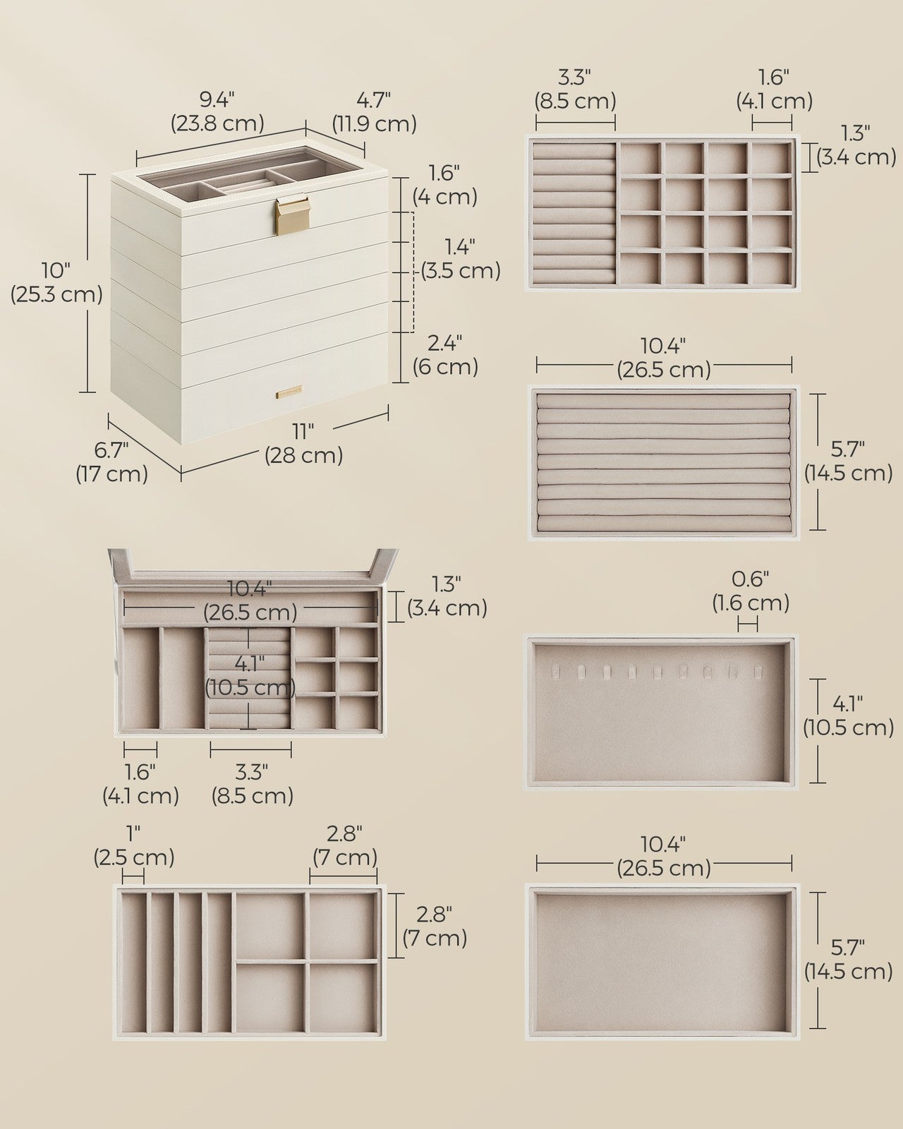 4-Tier Jewellery Box White - image 38