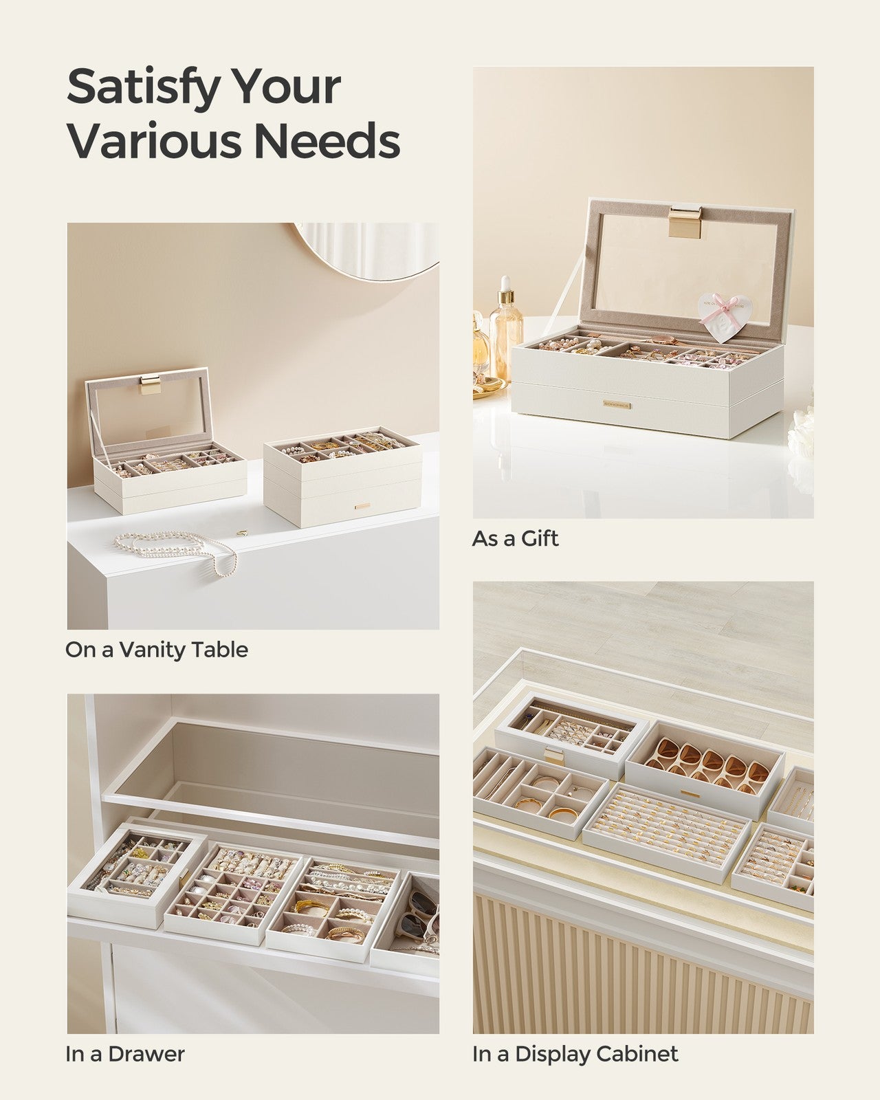 4-Tier Jewellery Box White - image 39