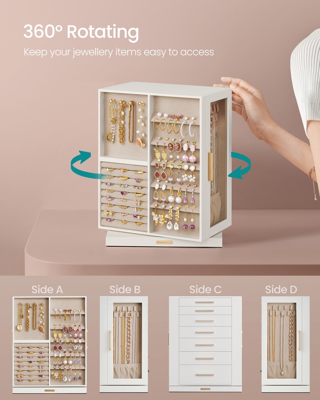 Jewellery Organiser with 5 Drawers - image 29
