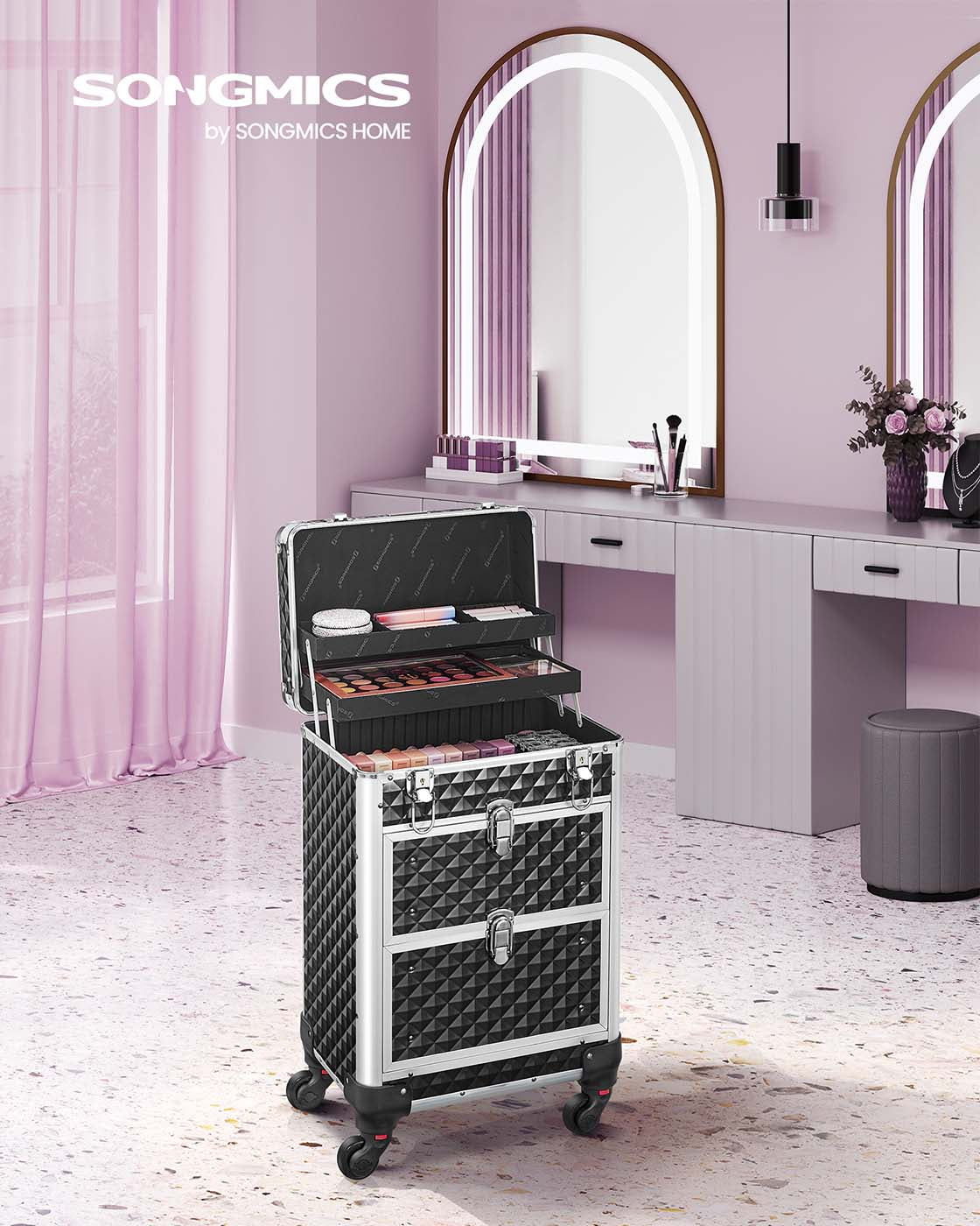 Rolling Lockable Makeup Case - image 3