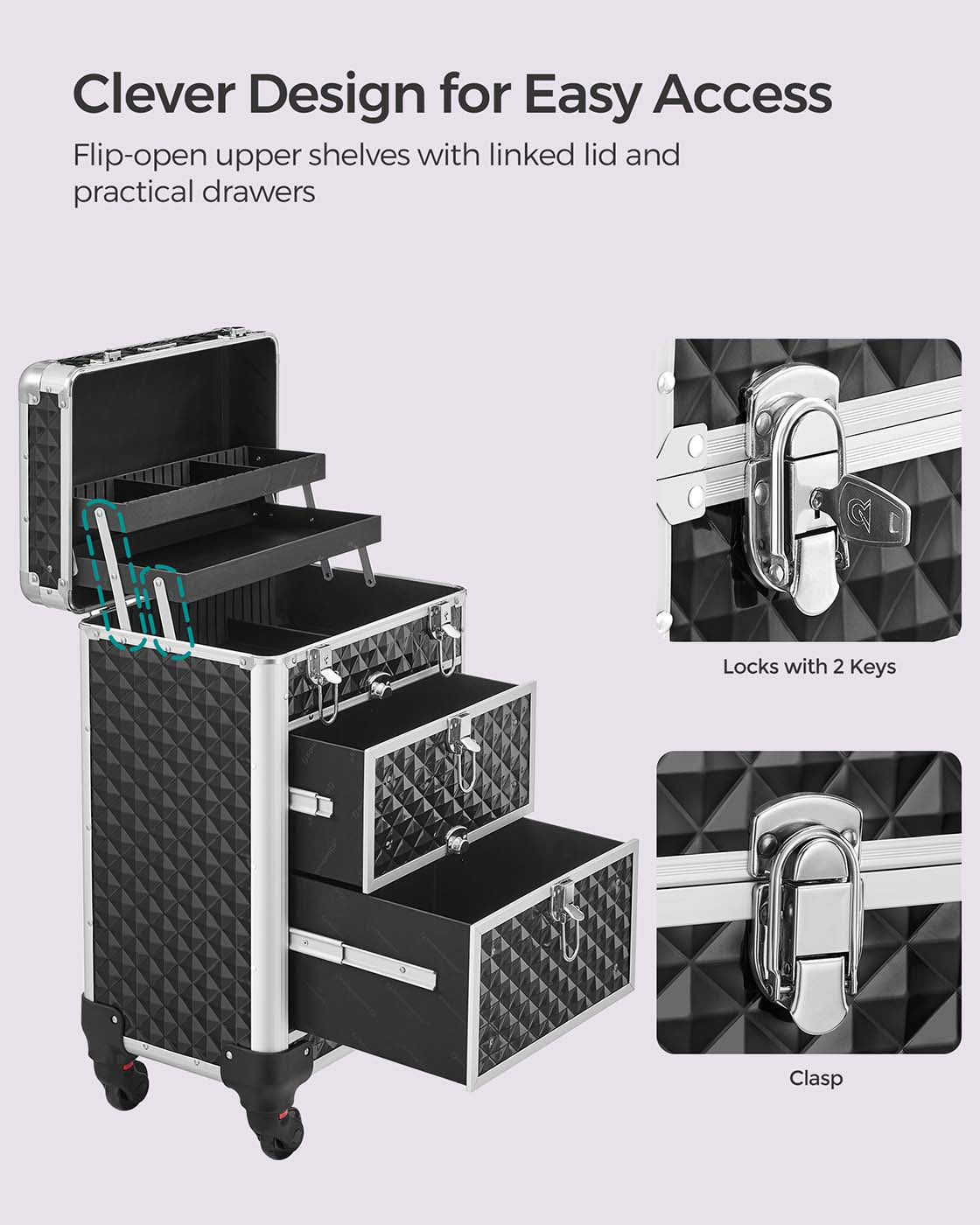 Rolling Lockable Makeup Case - image 4