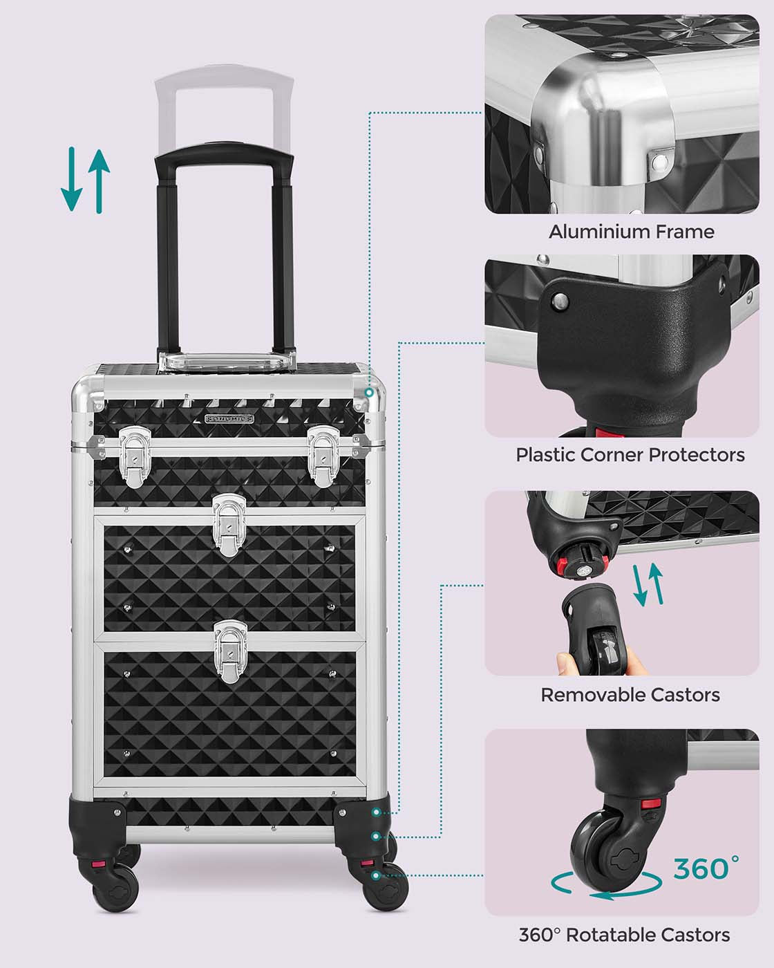 Rolling Lockable Makeup Case - image 5