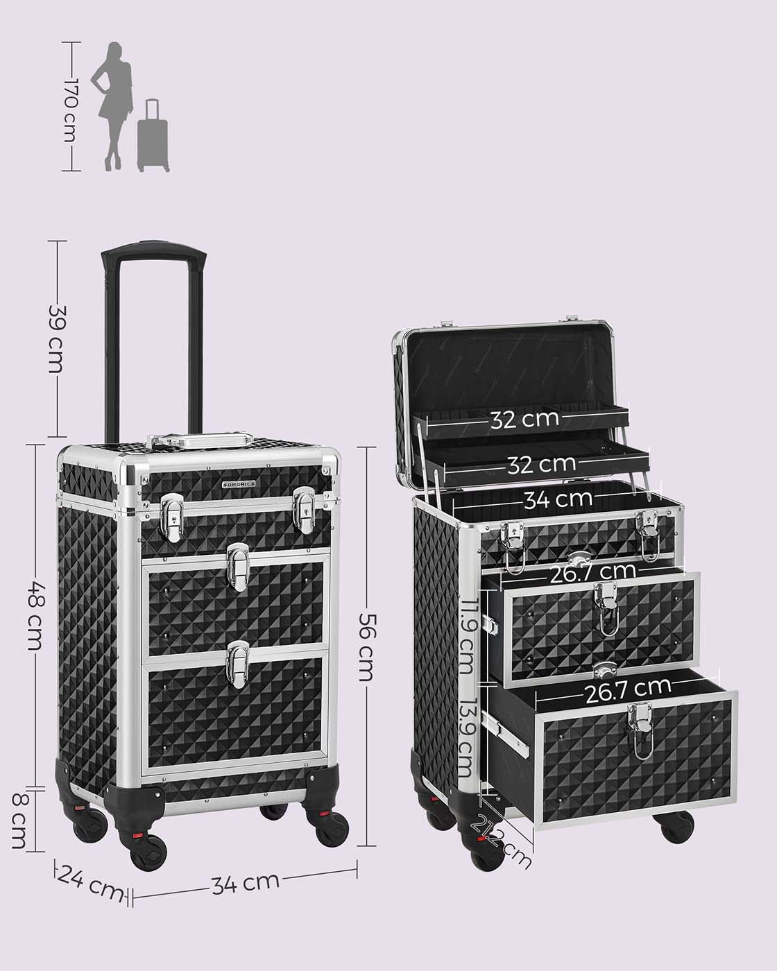 Rolling Lockable Makeup Case - image 8