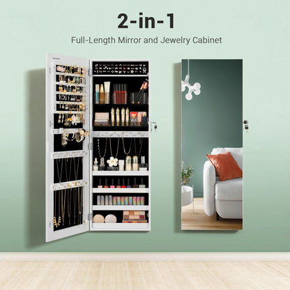Mirror Jewelry Cabinet Armoire White - image 4