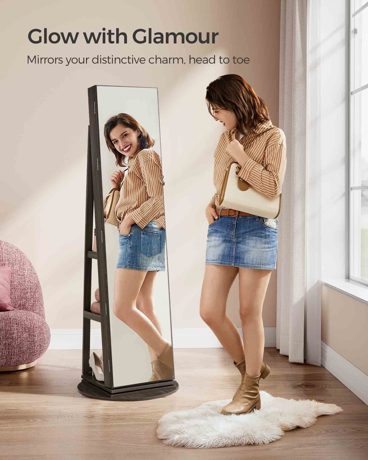 Rotating LED Mirror Jewelry Cabinet - image 34