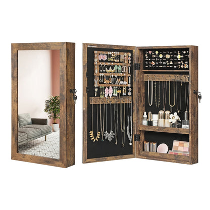 Wall-Mounted Jewellery Cabinet, Mirror with Storage - image 8
