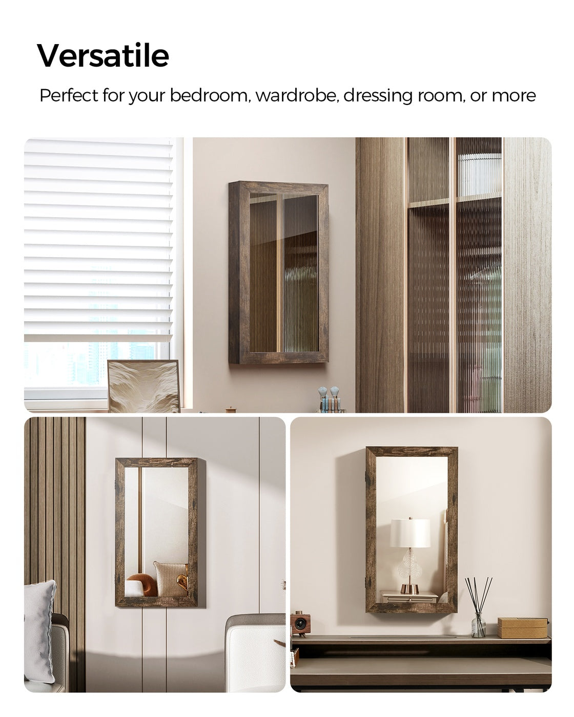 Wall-Mounted Jewellery Cabinet, Mirror with Storage - image 11