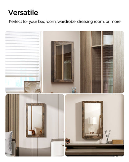 Wall-Mounted Jewellery Cabinet, Mirror with Storage - image 11