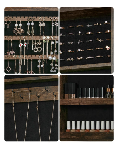 Wall-Mounted Jewellery Cabinet, Mirror with Storage - image 13