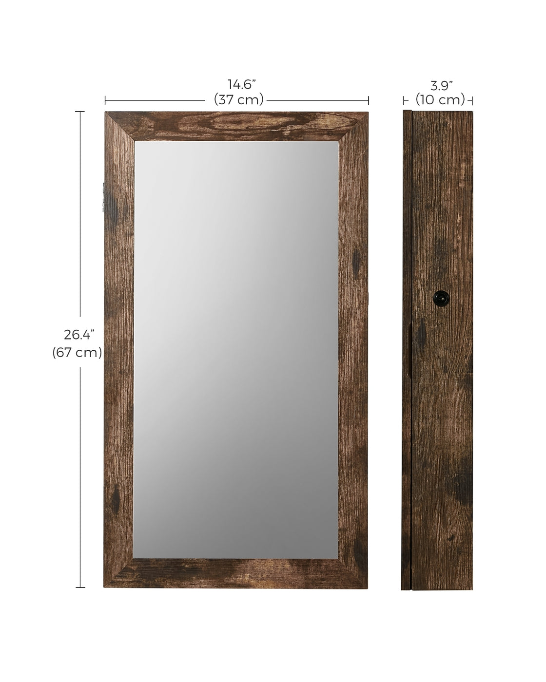 Wall-Mounted Jewellery Cabinet, Mirror with Storage - image 15