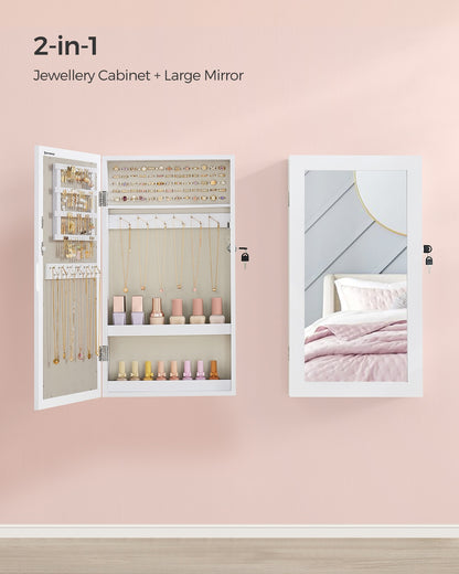 Wall-Mounted Jewellery Cabinet, Mirror with Storage - image 4