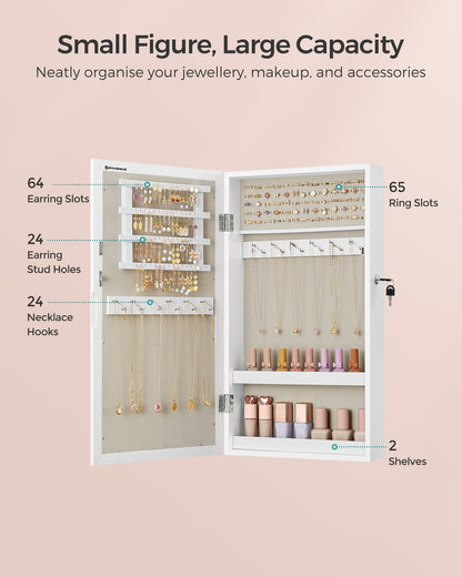 Wall-Mounted Jewellery Cabinet, Mirror with Storage - image 5