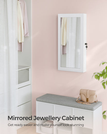 Wall-Mounted Jewellery Cabinet, Mirror with Storage - image 7