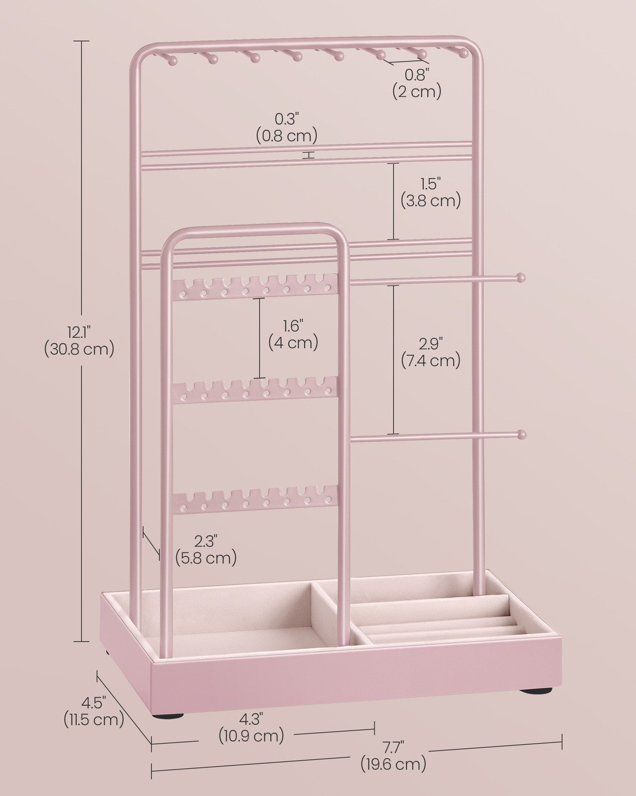 Jewellery Display Stand with Gold Metal Frame and Velvet Tray - image 37