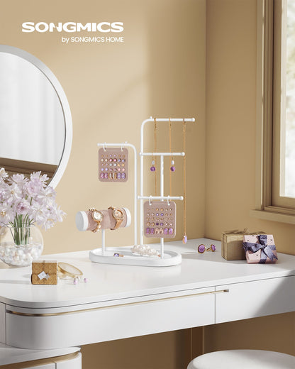 Jewellery Stand with 4 Hanging Rods Cloud White - image 2