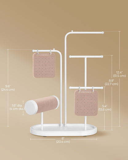 Jewellery Stand with 4 Hanging Rods Cloud White - image 6