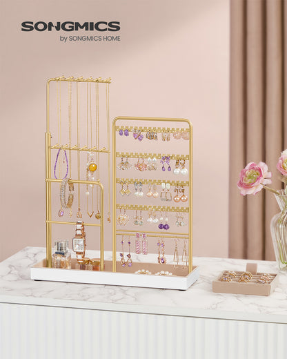 Jewellery organiser with metal frame and adjustable velvet stand - image 8
