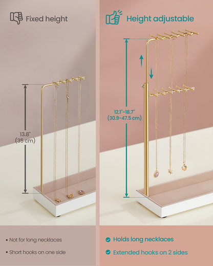 Jewellery organiser with metal frame and adjustable velvet stand - image 10
