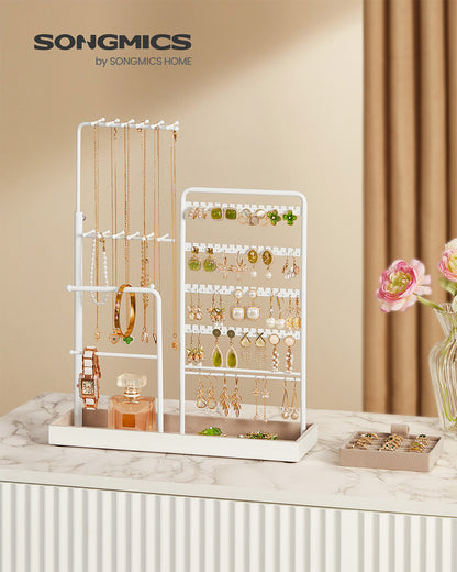 Jewellery organiser with metal frame and adjustable velvet stand - image 2