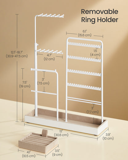 Jewellery organiser with metal frame and adjustable velvet stand - image 5