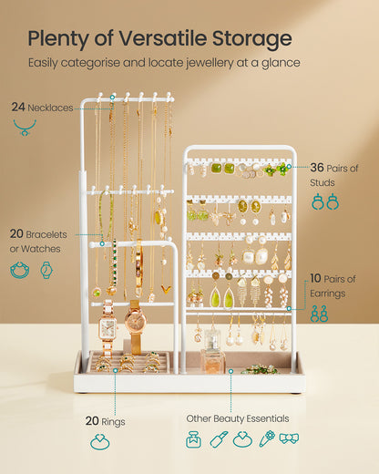 Jewellery organiser with metal frame and adjustable velvet stand - image 6