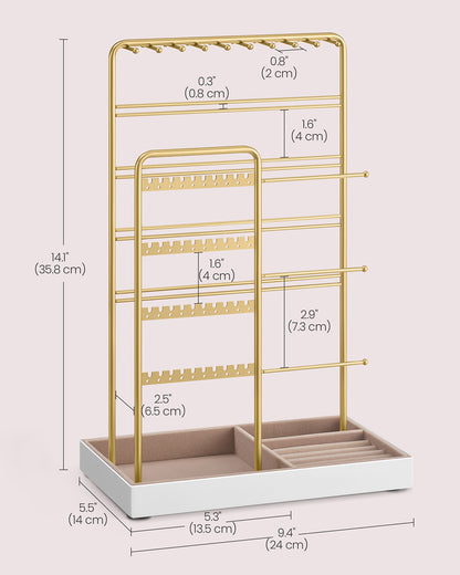 Jewellery Display Stand with Gold Metal Frame and Velvet Tray - image 43
