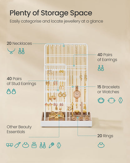 Jewellery Display Stand with Gold Metal Frame and Velvet Tray - image 48