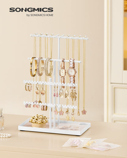 Jewellery Stand with Metal Frame and Velvet Tray Pale Gold - image 8