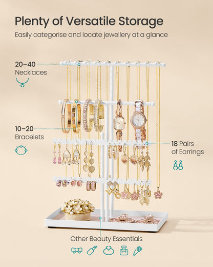Jewellery Stand with Metal Frame and Velvet Tray Pale Gold - image 12
