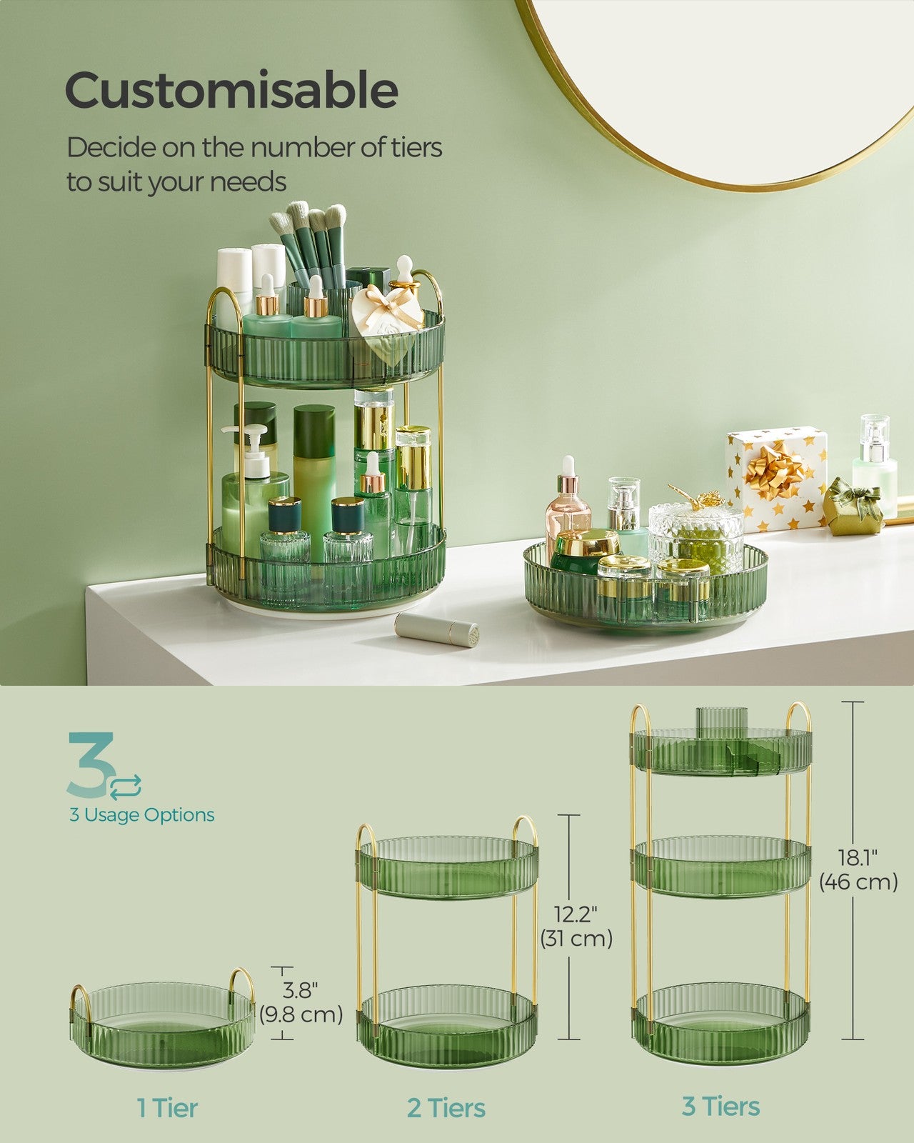 3-Tier Rotating Makeup Organiser - image 10
