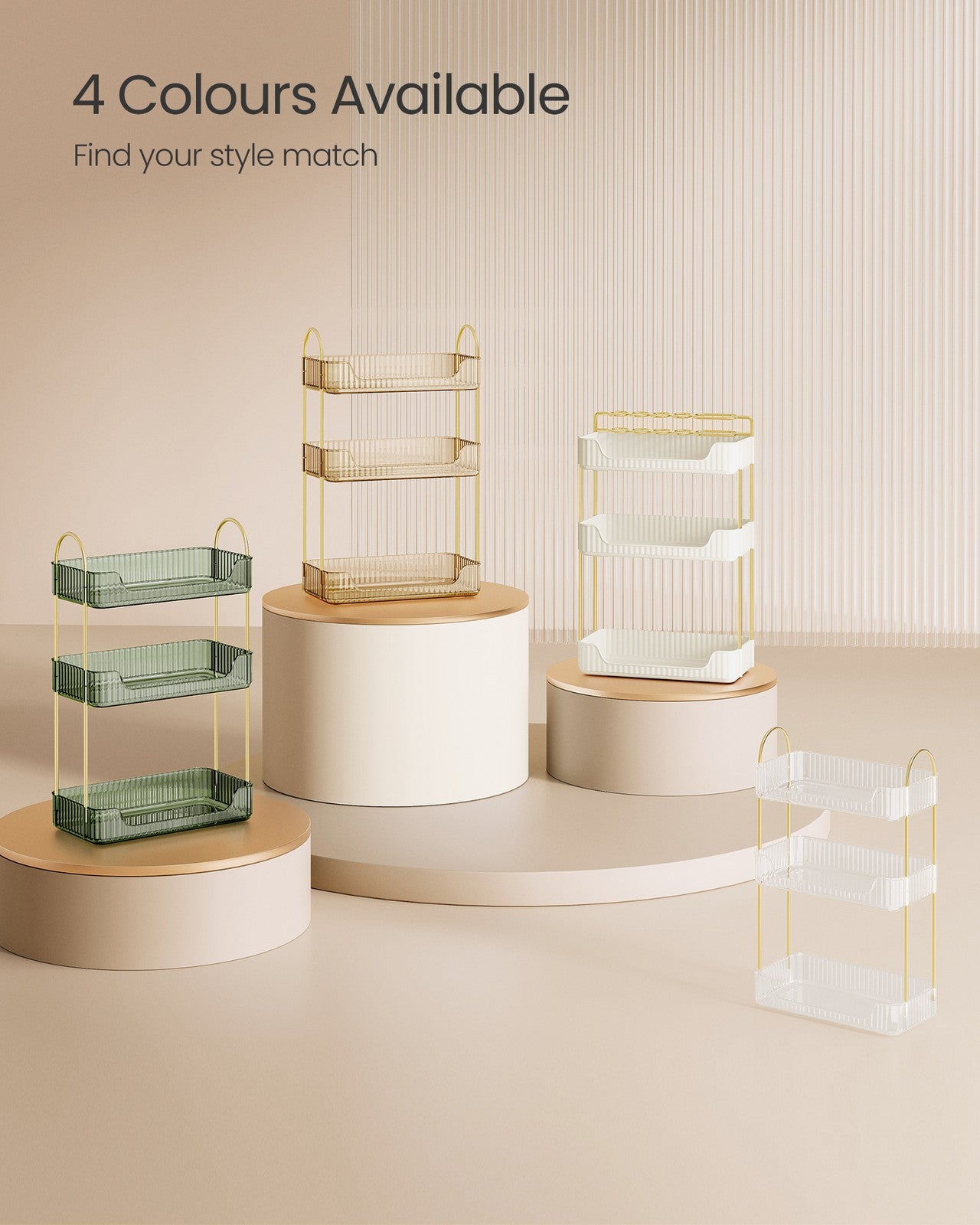 3-Tier Rectangular Makeup Organiser Transparent - image 6