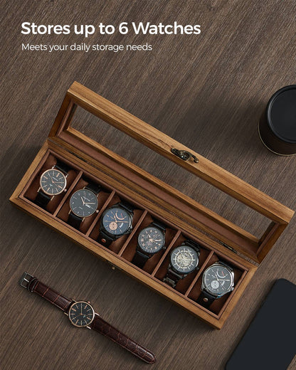 Watch Box with 6 Slots Rustic Walnut - image 3