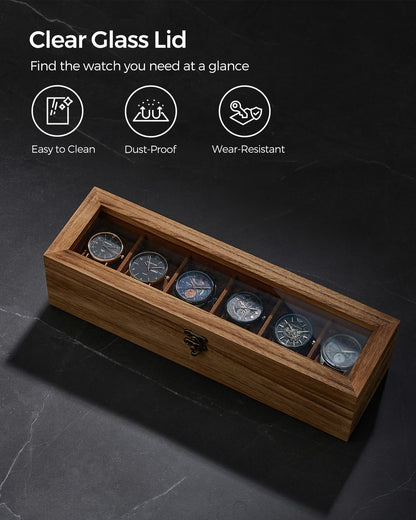 Watch Box with 6 Slots Rustic Walnut - image 5