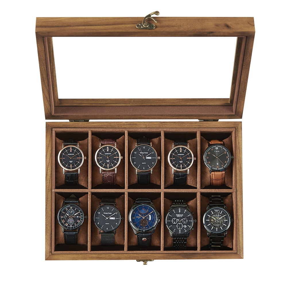 Watch Box with 10 Slots Rustic Walnut - image 1