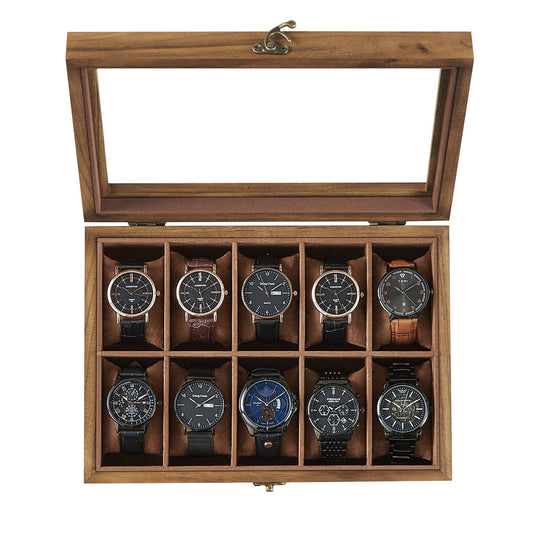 Watch Box with 10 Slots Rustic Walnut - image 1