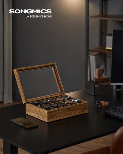 Watch Box with 10 Slots Rustic Walnut - image 2