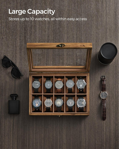 Watch Box with 10 Slots Rustic Walnut - image 3