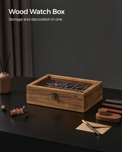 Watch Box with 10 Slots Rustic Walnut - image 5