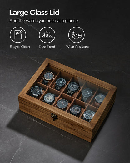 Watch Box with 10 Slots Rustic Walnut - image 7