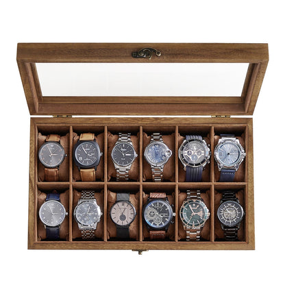 Watch Box with 10 Slots Rustic Walnut - image 9