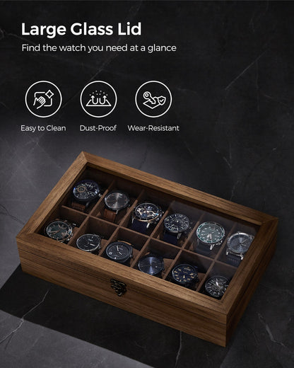 Watch Box with 10 Slots Rustic Walnut - image 13