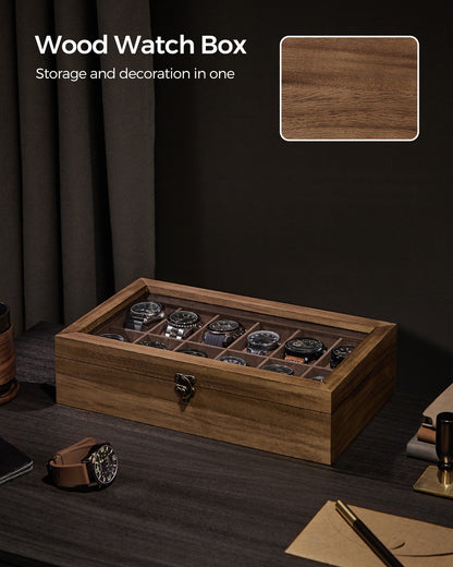 Watch Box with 10 Slots Rustic Walnut - image 14
