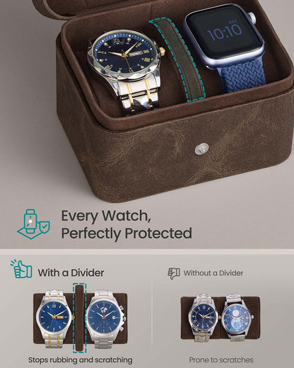 Travel watch case with two slots and hidden storage pillow - image 3